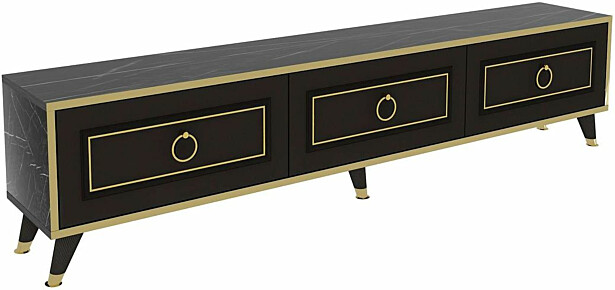 TV-taso Linento Furniture Sona, 180cm, musta