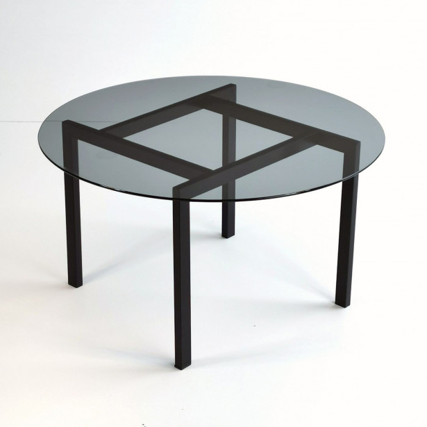 Sohvapöytä Linento Furniture Balance, 75cm, savulasi, musta