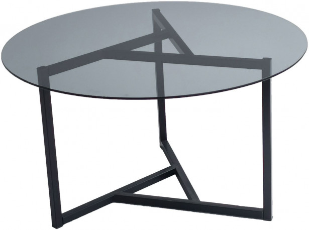 Sohvapöytä Linento Furniture Trio, 75cm, savulasi, musta