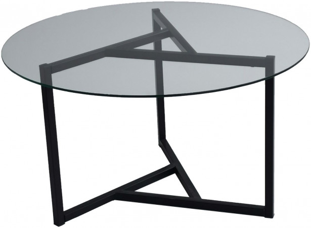 Sohvapöytä Linento Furniture Trio, 75cm, kirkas lasi, musta