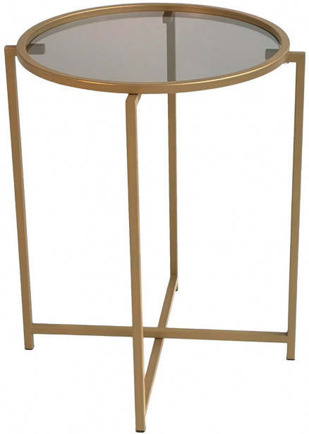 Sohvapöytä Linento Furniture S407, savulasi, 60cm, kulta