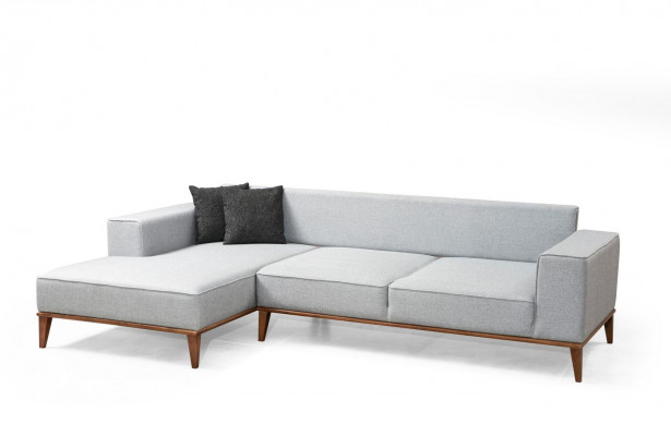 Avokulmasohva Linento Furniture Montana, 3-paikkainen, vasen, vaaleanharmaa