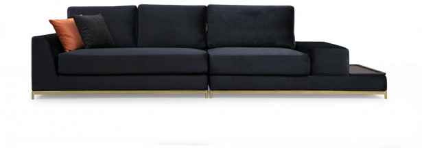 Sohva sivupöytäosalla Linento Furniture Line, 4-istuttava, musta