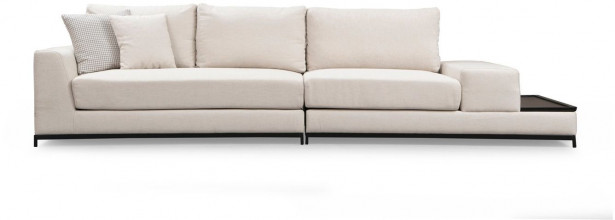 Sohva sivupöytäosalla Linento Furniture Line, 4-istuttava, beige