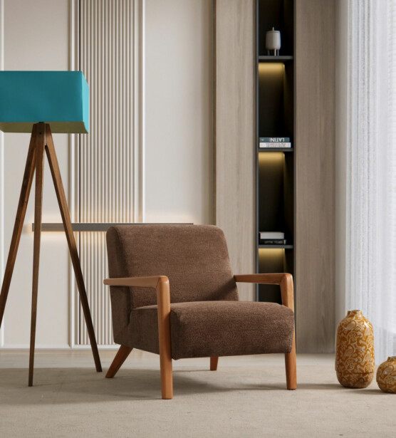 Nojatuoli Linento Furniture Lyke, ruskea