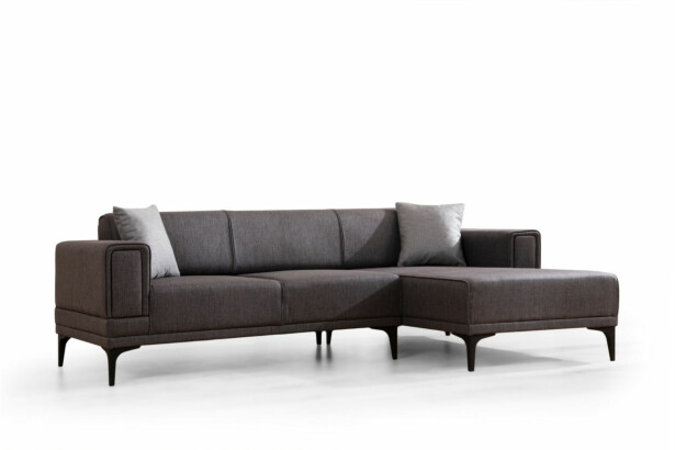 Divaanivuodesohva Linento Furniture Horizon, 3-istuttava, oikea, tummanharmaa