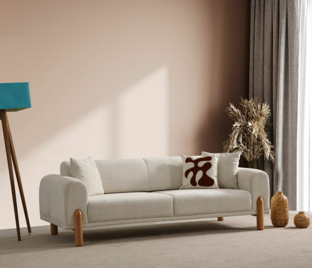 Vuodesohva Linento Furniture Lyke, 3-istuttava, leveys 228cm, kerma