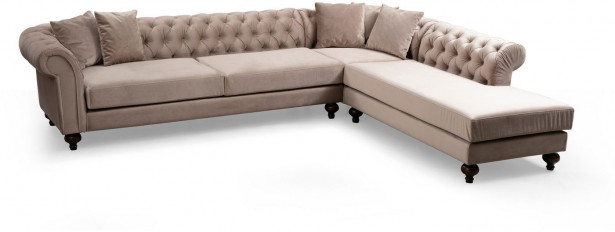 Avokulmasohva Linento Furniture Bogart, oikea, beige