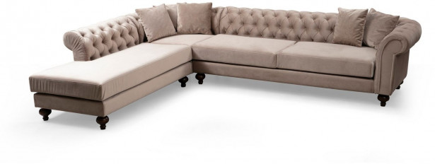 Avokulmasohva Linento Furniture Bogart, vasen, beige