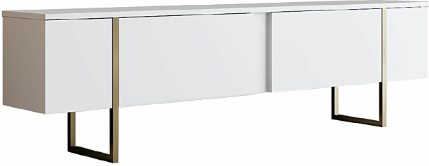 TV-taso Linento Furniture Luxe valkoinen/kulta