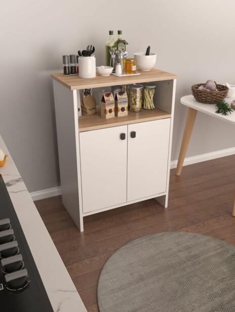 Kaappi Linento Furniture Berry, 62x85cm, valkoinen/ruskea