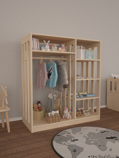 Lasten vaateteline Linento Furniture Flexo, 90x100cm, koivuvaneri