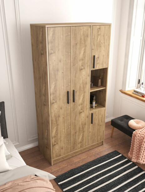 Vaatekaappi Linento Furniture Cupra, 90x177cm, ruskea