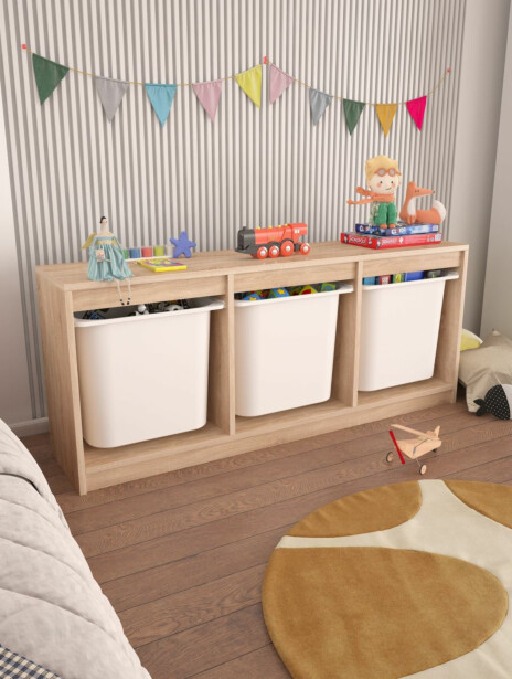 Lastenhuoneen laatikosto Linento Furniture Tidy, 132.3x54.4cm, ruskea/valkoinen