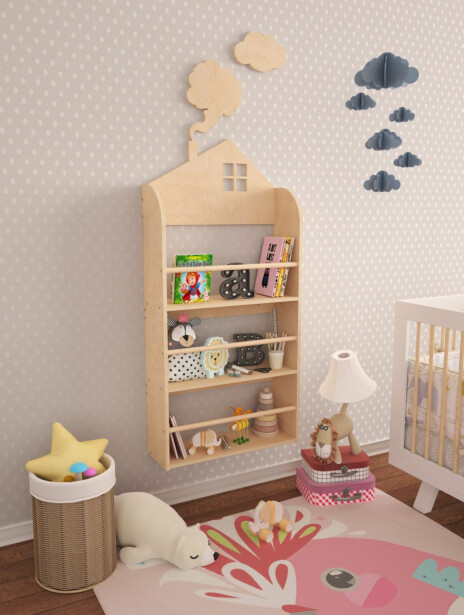 Lasten kirjahylly Linento Furniture Lucca, koivuvaneri