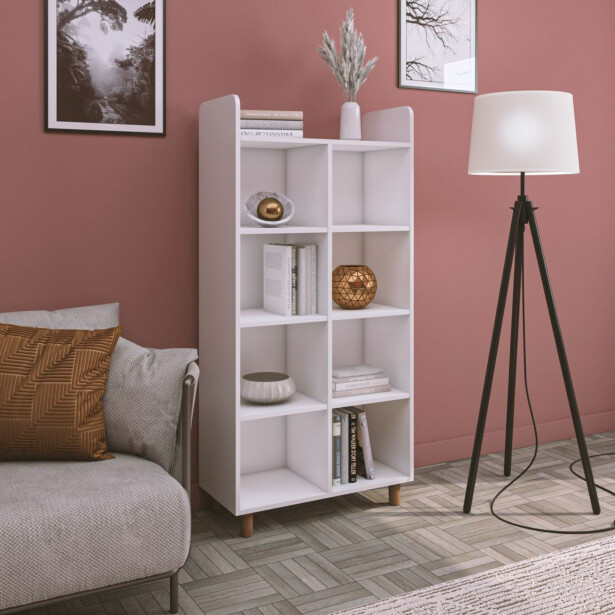 Kirjahylly Linento Furniture Saka 4, 77.4x160cm, valkoinen