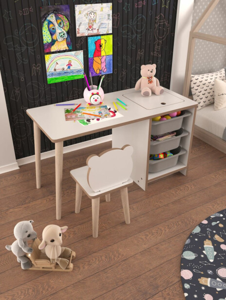 Lasten kirjoituspöytä ja tuoli Linento Furniture Soho, 90x42cm