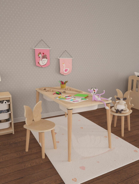 Lasten pöytä Linento Furniture, 100x48cm, koivuvaneri