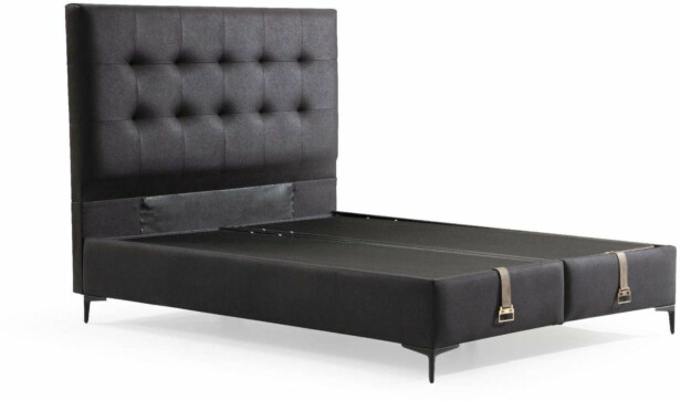 Säilytyssänky + sängynpääty Linento Furniture Dimple, ilman patjaa, musta