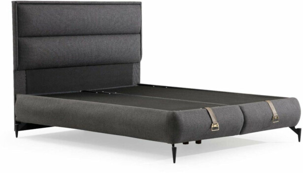 Säilytyssänky + sängynpääty Linento Furniture Rise, ilman patjaa, tummanharmaa