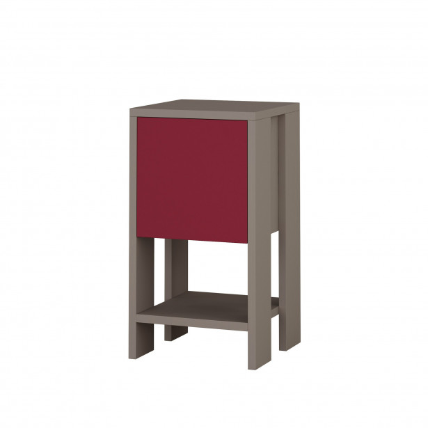 Yöpöytä Linento Furniture Ema, beige/punainen