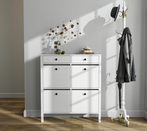 Kenkäkaappi Linento Furniture FRN-20049, 101x114cm, valkoinen