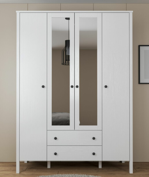Vaatekaappi Linento Furniture FRN-20012, 140x194.8cm, valkoinen