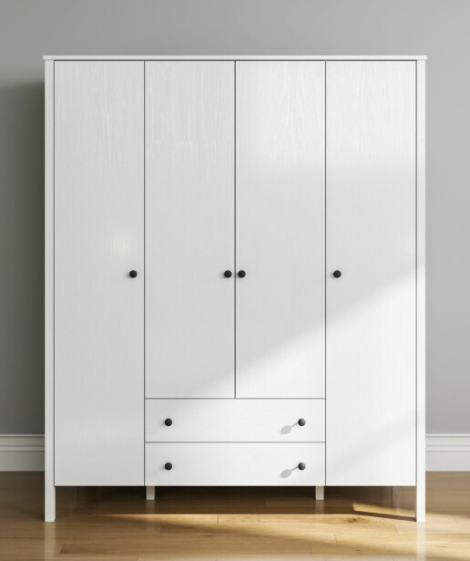 Vaatekaappi Linento Furniture FRN-20013, 160x194.8cm, valkoinen