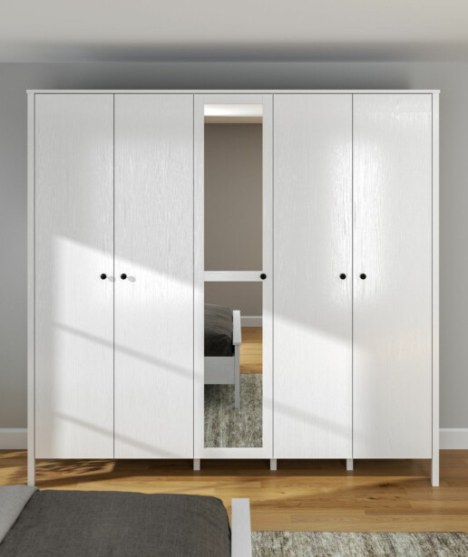 Vaatekaappi Linento Furniture FRN-20019, 233.8x215cm, valkoinen