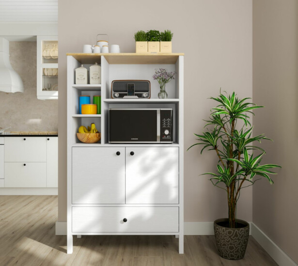Aamiaiskaappi Linento Furniture FRN-20041, 93x159cm, valkoinen