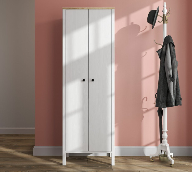 Eteisen kaappi Linento Furniture, 63x190cm, valkoinen