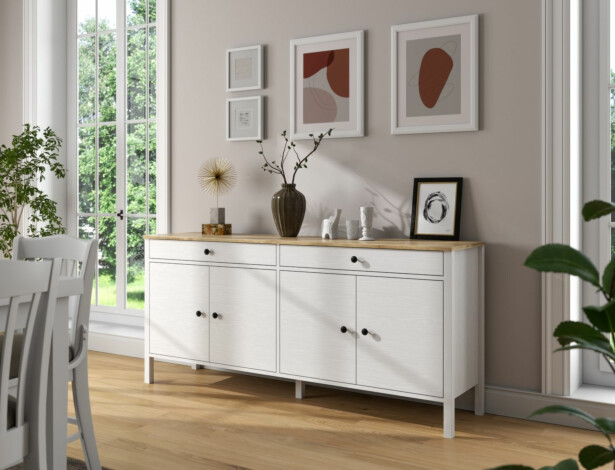 Senkki Linento Furniture FRN-20010, 180x82cm, valkoinen/ruskea