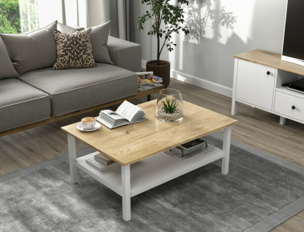 Sohvapöytä Linento Furniture FRN-20081, 100x70cm, valkoinen