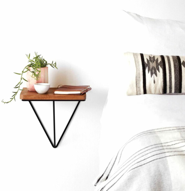 Puinen seinähylly Linento Furniture Wr037, tummanruskea/musta