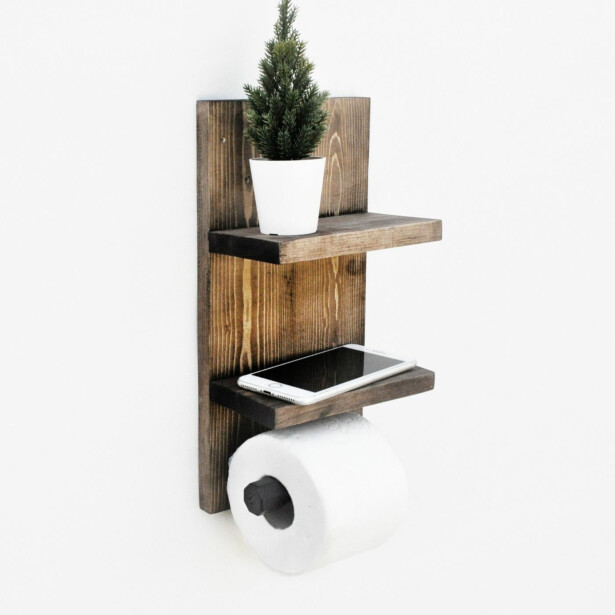 Puinen seinähylly Linento Furniture Boruraf219, 18x35cm, ruskea