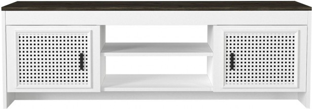 TV-taso Linento Furniture Done, valkoinen/tummanruskea