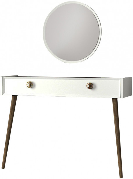 Sivupöytä ja peili Linento Furniture Nadya, valkoinen