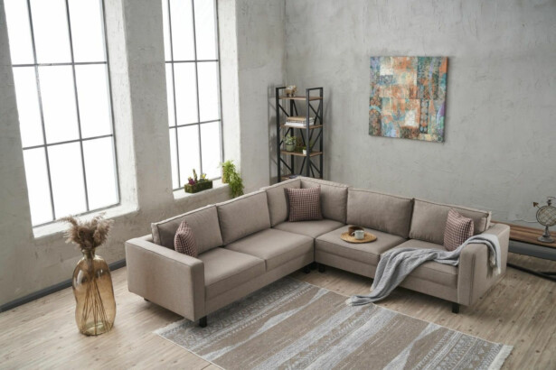 Kulmasohva Linento Furniture Kale Linen, 4-istuttava