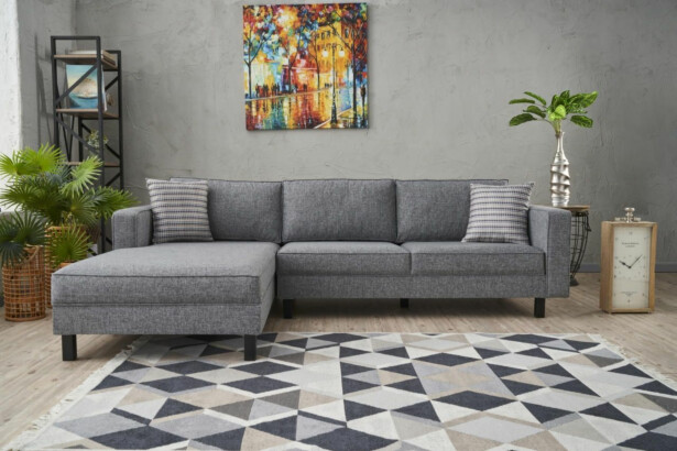 Divaanisohva Linento Furniture Kale Linen, 3-istuttava, vasen