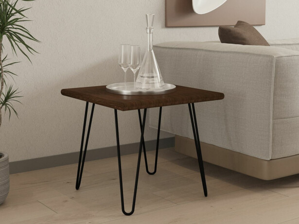 Sohvapöytä Linento Furniture Mahic, 50x50cm, ruskea/musta