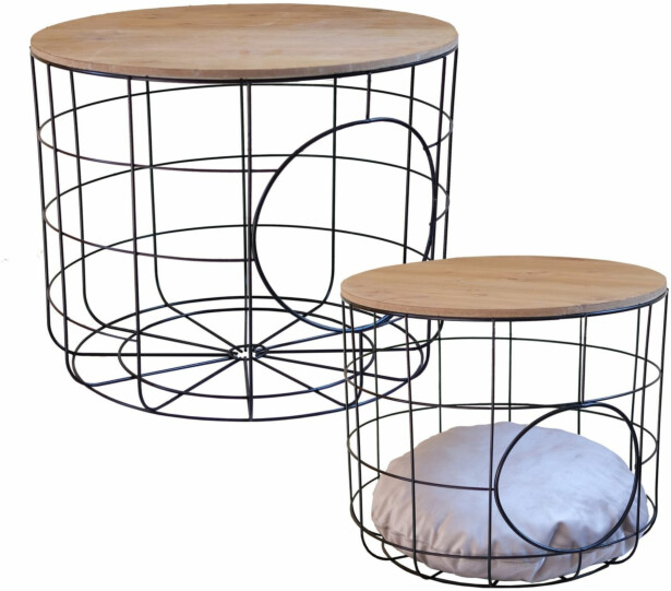Sohvapöytä Linento Furniture Cat 2-osainen mänty/musta