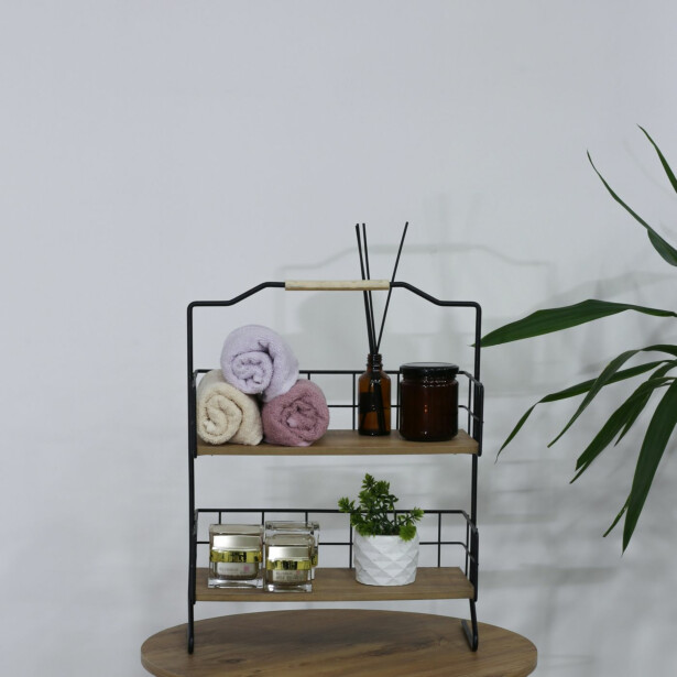Pöytähyllykkö Linento Furniture Else, ruskea/musta