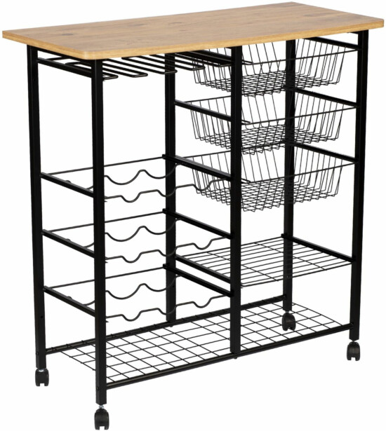 Säilytyspöytä keittiöön Linento Furniture Laney mänty/musta