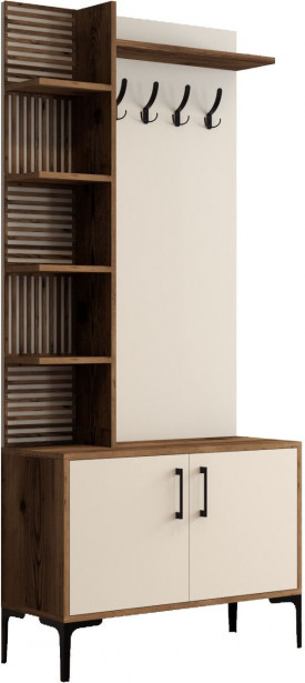 Säilytyskokonaisuus Linento Furniture Viyana 90cm, ruskea/valkoinen