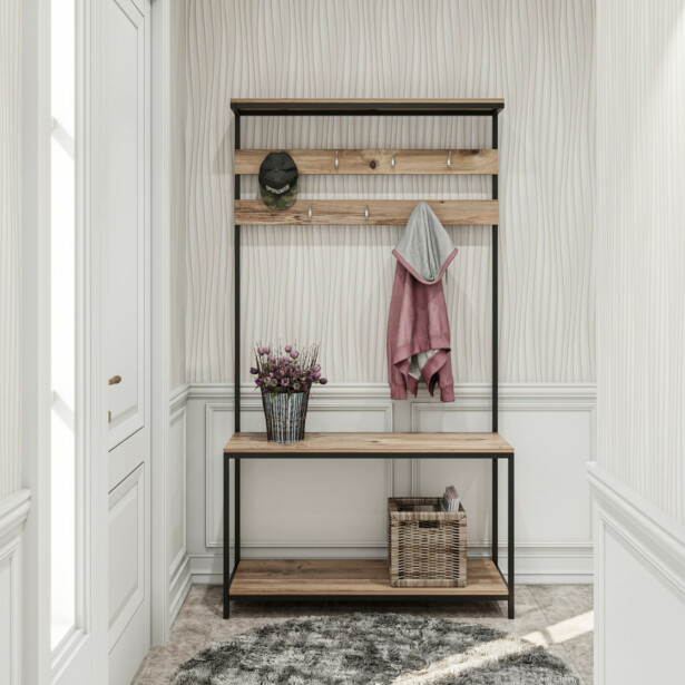 Vaatenaulakko Linento Furniture Girne, 105x192cm, ruskea