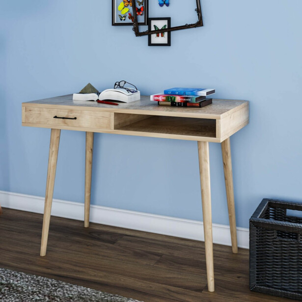 Työpöytä Linento Furniture Carmen, 105x55cm, vaaleanruskea