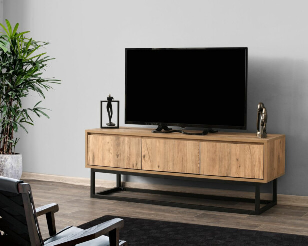 TV-taso Linento Furniture Tilsim, leveys 140cm, ruskea/musta