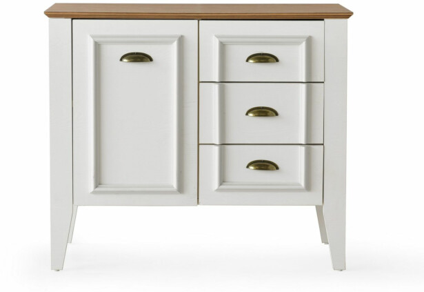 Lipasto Linento Furniture Rustic valkoinen/saksanpähkinä