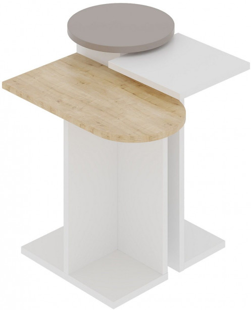 Sarjapöytä Linento Furniture Mund, 3-osainen, valkoinen/tammi/beige