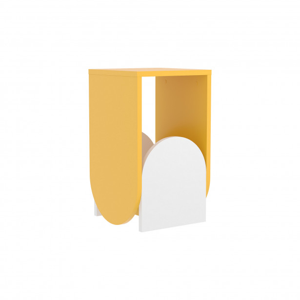 Apupöytä Linento Furniture Nun, keltainen/valkoinen